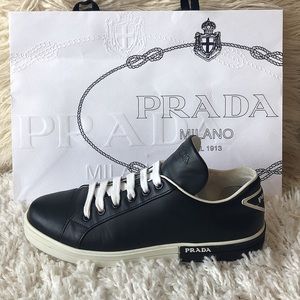 PRADA women’s sneakers Black leather (US 9)